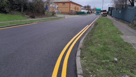 A resurfaced road in Reading