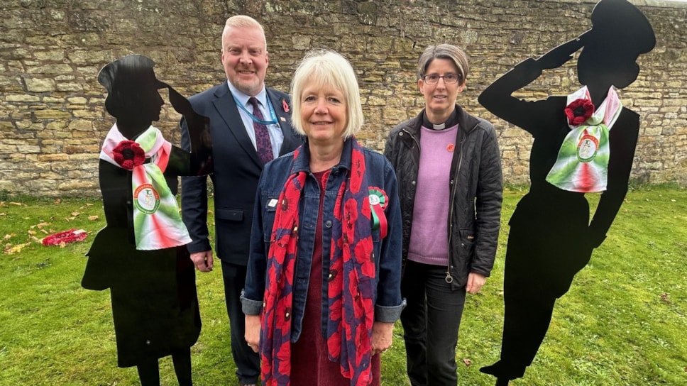 Cllr Damian Corfield, Sedgley Townguild member Karen Moore and Rev Cooksey
