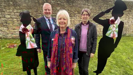 Cllr Damian Corfield, Sedgley Townguild member Karen Moore and Rev Cooksey