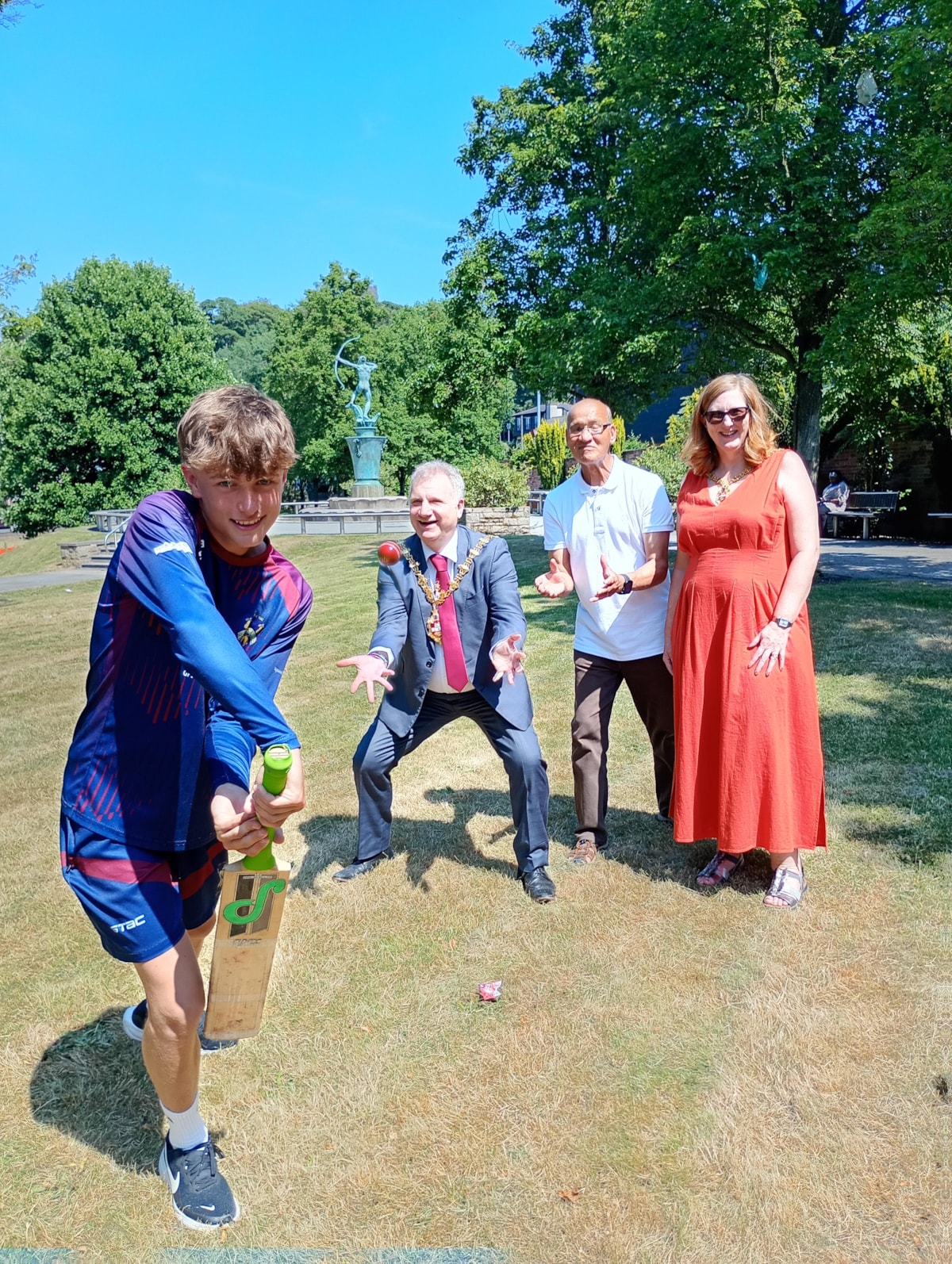 Jimmy Turton Stourbridge Cricket Club, Mayor of Dudley, Mayoress of Dudley and Cllr Mohammed Hanif