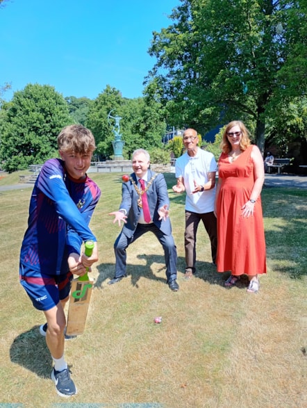 Jimmy Turton Stourbridge Cricket Club, Mayor of Dudley, Mayoress of Dudley and Cllr Mohammed Hanif