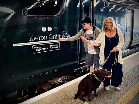 Cornwall BBC Make A Difference Superstar Kieron Griffin with his mum Marie