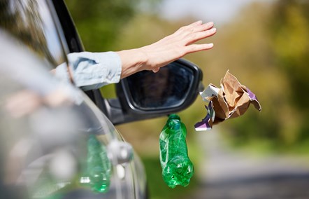 Littering from car