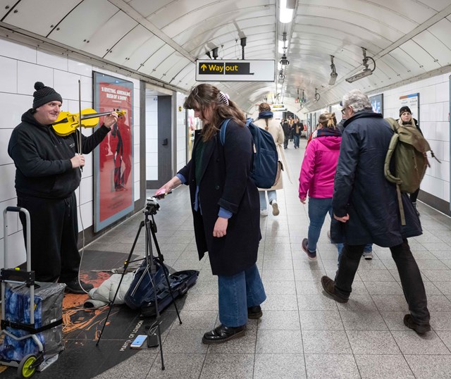 TfL Image - Dmitri van Zwanenberg busking - credit Eleanor Bentall & TfL