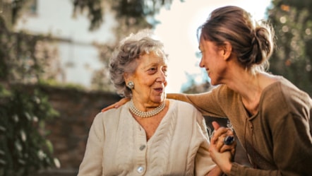 Women smiling at each other