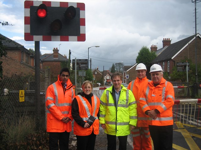 WSCC leader Henry Smith with Network Rail level crossing safety awareness team