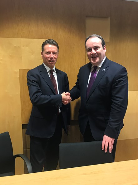 FinTech Scotland CEO with Minister for Business