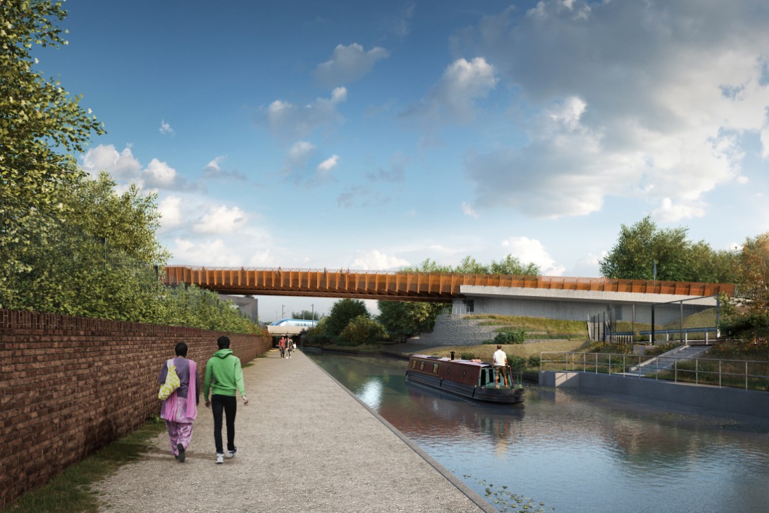 Saltley Viaduct from canal walk