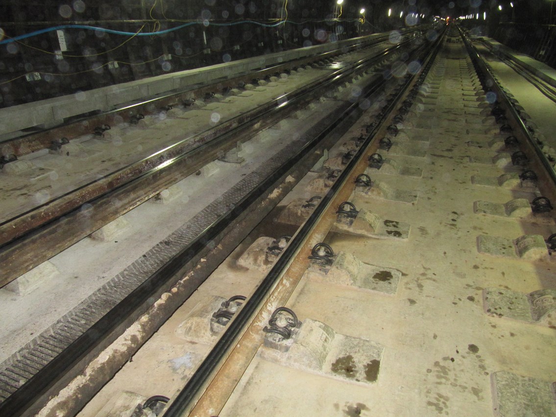S'ton Tunnel - Completed: New traxcks through Southampton Tunnel