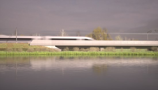 Artist's impression of the Thame Valley Viaduct in ten years time-2: Tags: Thame Valley, viaduct, CGI, artist's impression, EKFB