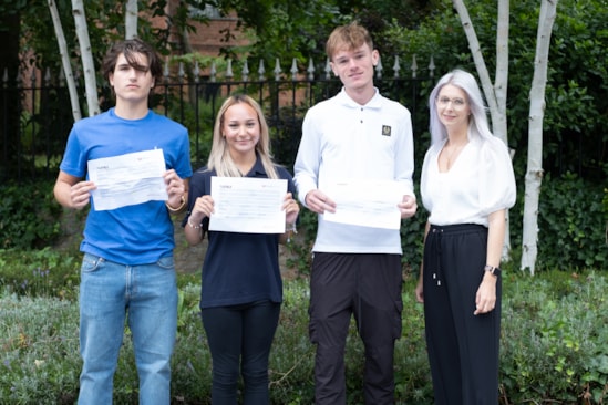 L-R George Spruce, Chelsea Stonach and Jacob White with Naomi Bates, BBV Business Partner – Education and Careers: L-R George Spruce, Chelsea Stonach and Jacob White with Naomi Bates, BBV Business Partner – Education and Careers