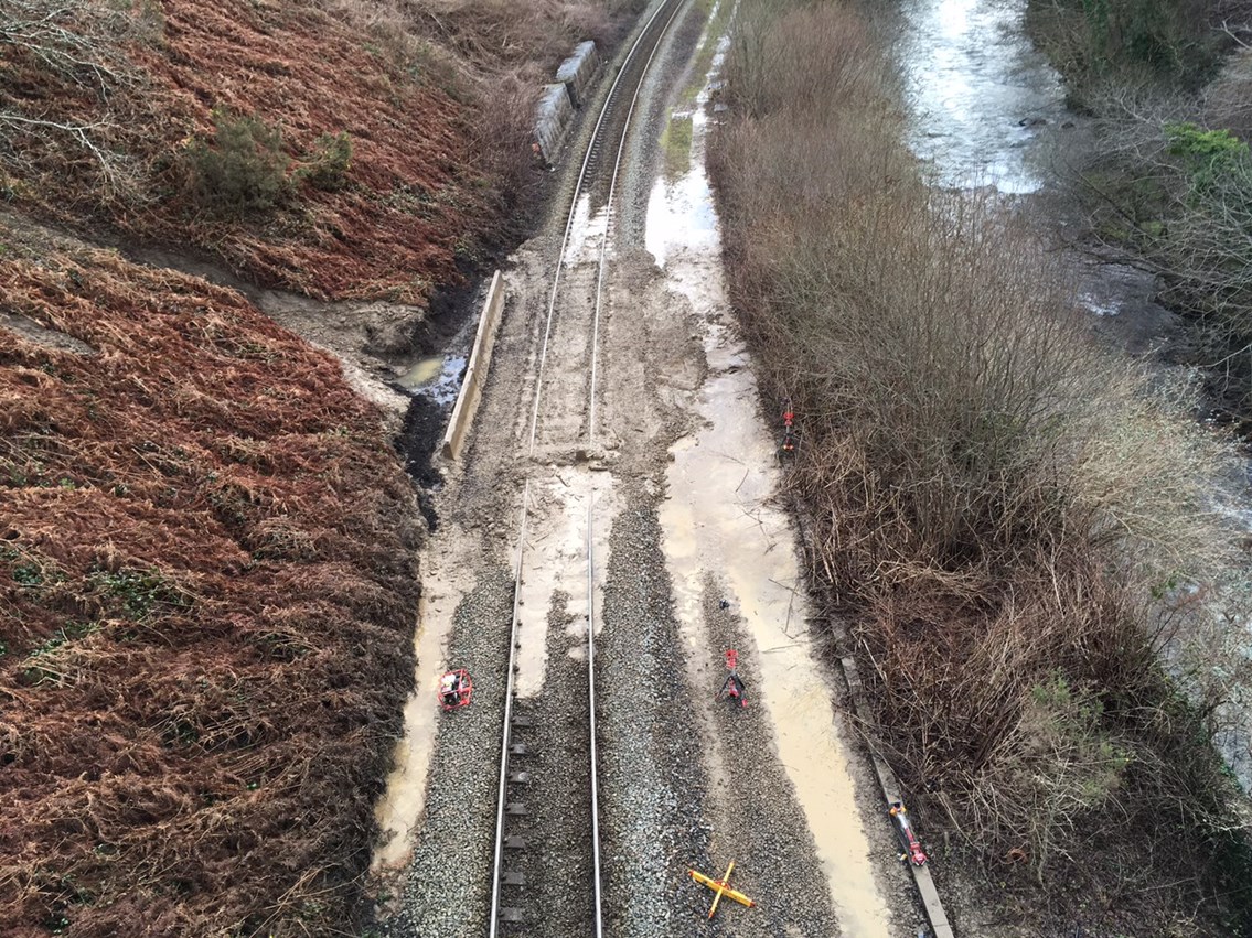 Passengers advised to check before travelling following heavy rain in Wales and Borders: Landslip at Dinas Rhondda caused by heavy rain  - 21January 2018