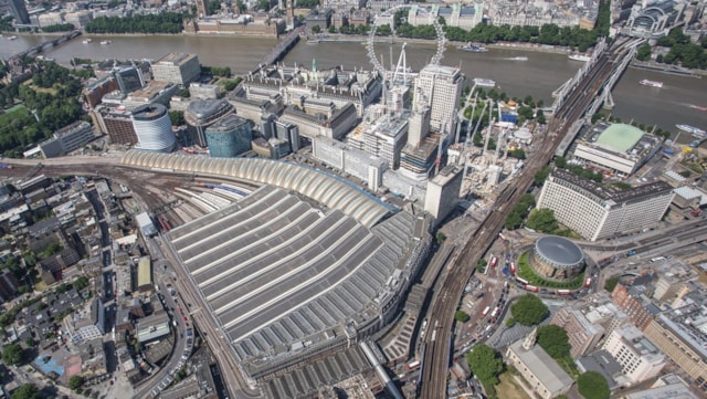 TWO WEEKS TO GO: Changes to train services at London Waterloo as Network Rail carry out major upgrades at Queenstown Road: Waterloo aerial
