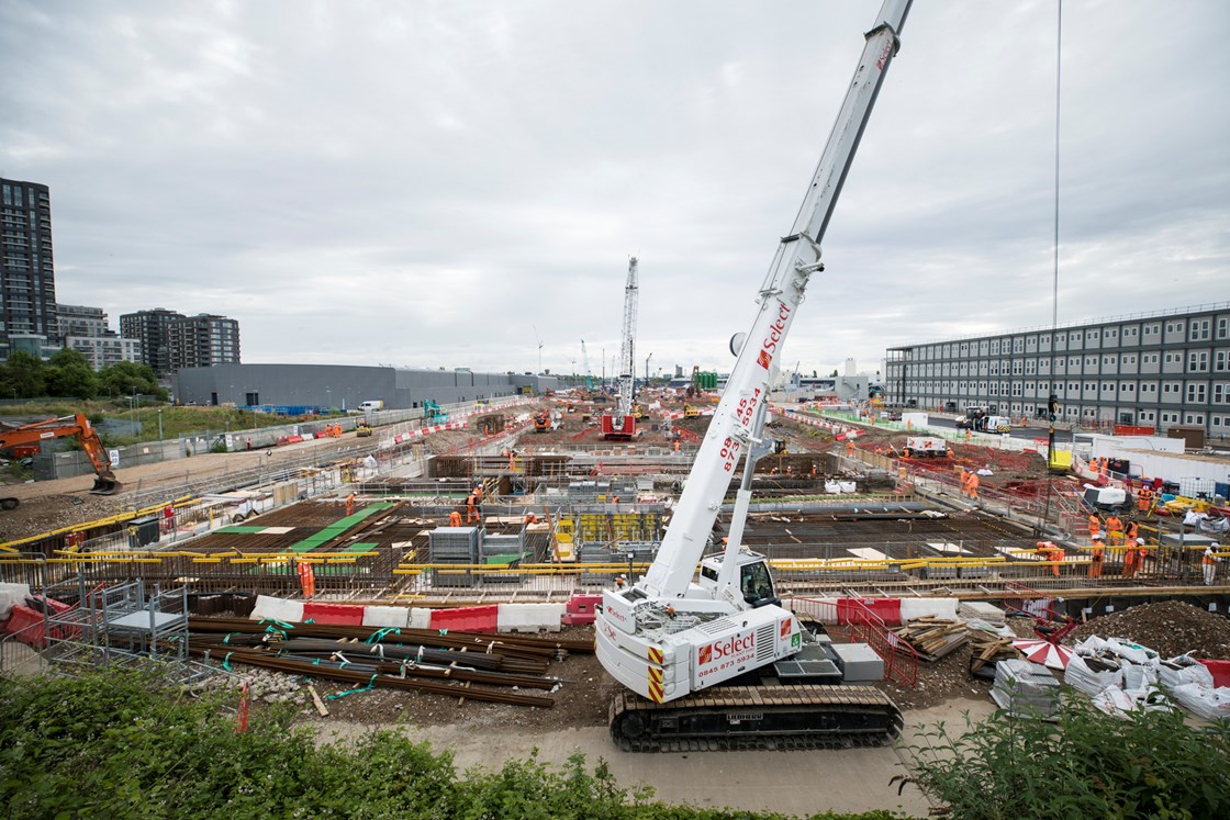 Construction progress at Old Oak Common station site