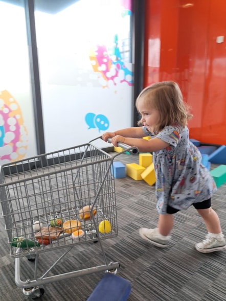 Jessica, who is almost two, pictured playing at the Skelmersdale Family Hub and the Zone