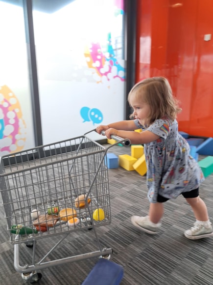 Jessica, who is almost two, pictured playing at the Skelmersdale Family Hub and the Zone