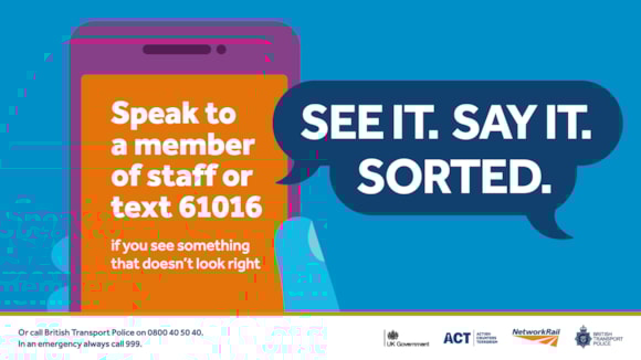 New Look, Same Message: ‘See it. Say it. Sorted’: Embargoed until 0001 Tuesday September 16 - 'See it. Say it. Sorted' poster 1