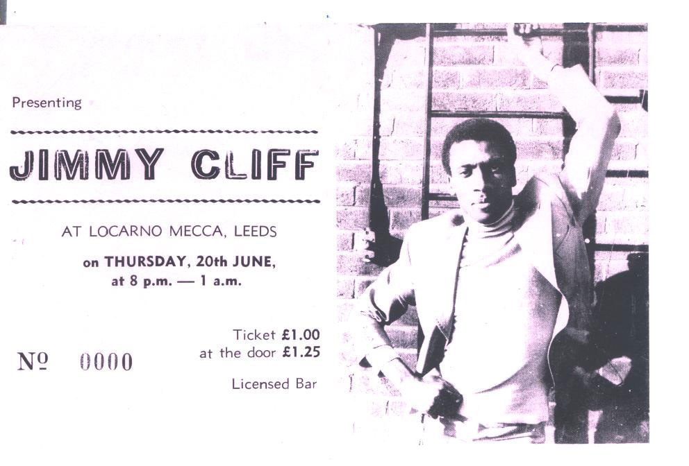 Sound of Our City: Ticket, Jimmy Cliff at Locarno Mecca, County Arcade, 1968.