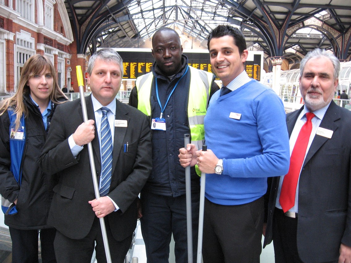 A winning team: Mikkel Paris (second right), Network Rail station manager for Liverpool Street, with colleagues from Network Rail and National Express East Anglia.