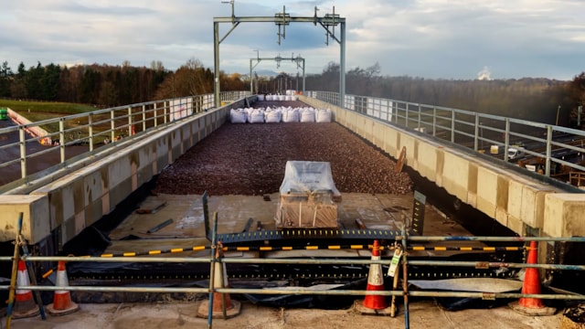 Track level view with new Clifton railway bridge fully aligned Saturday 10 January 2026: Track level view with new Clifton railway bridge fully aligned Saturday 10 January 2026