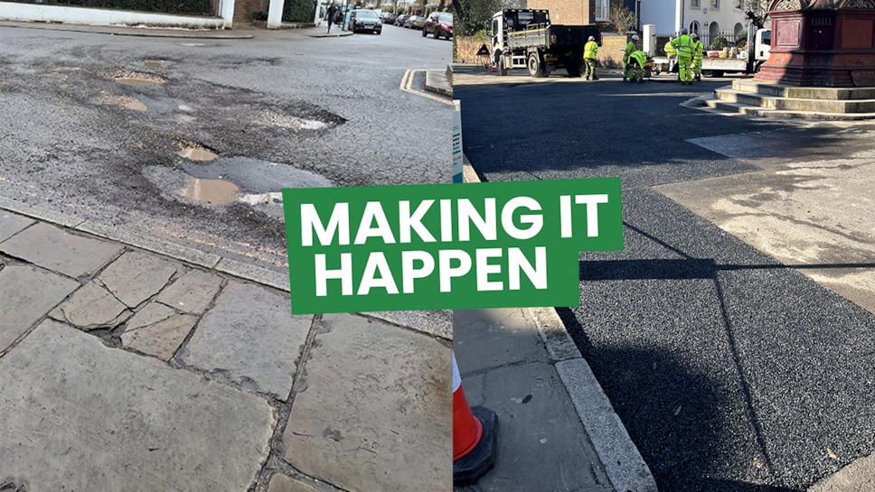 Pot holes being filled in Islington. Making it happen for local people