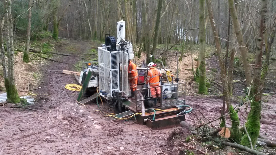 Team of 80 prepares for repairs to major landslip on Settle to Carlisle railway line: Ground investigation work taking place at Eden Brows