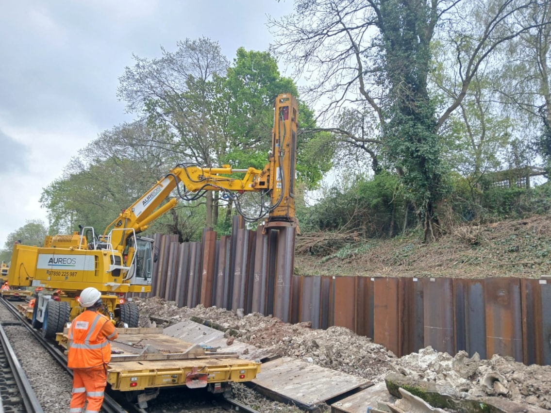 Piling work near Swanwick