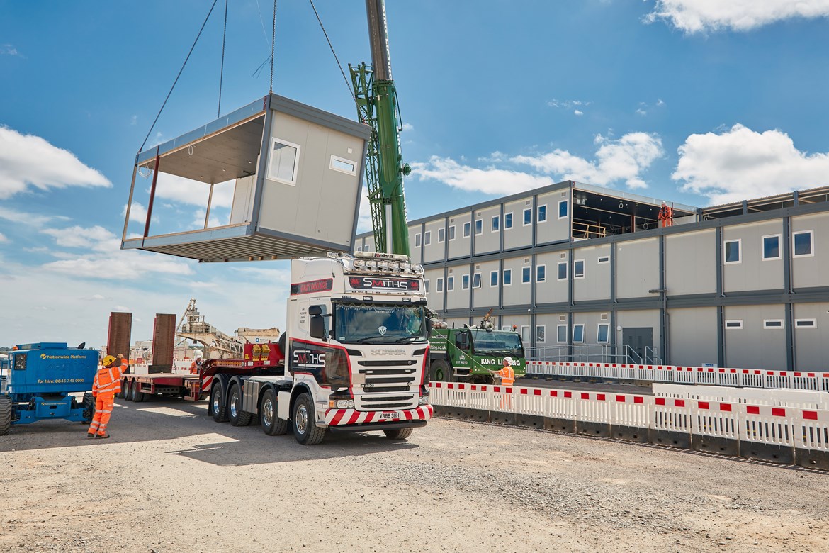 Port Talbot manufacturing company successfully delivers for HS2: Wernick South Portal Office Installation August 2020