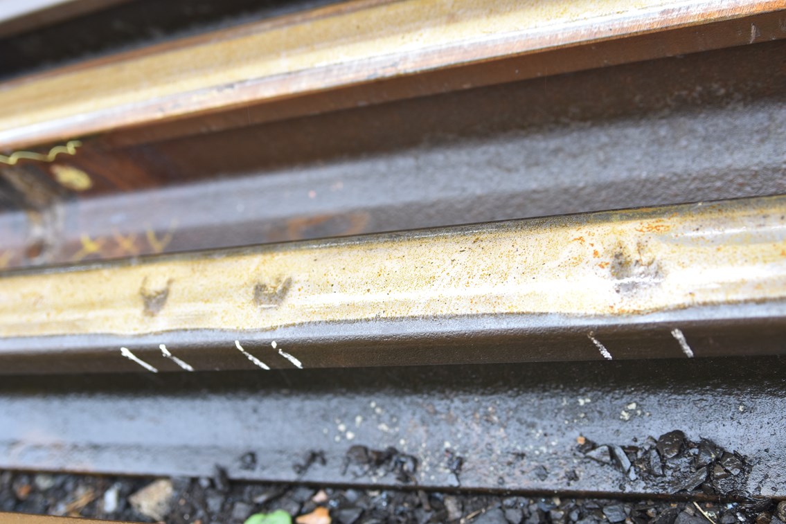 MMT - Defects in the track can appear like small dents, with unseen cracks running deeper through the metal