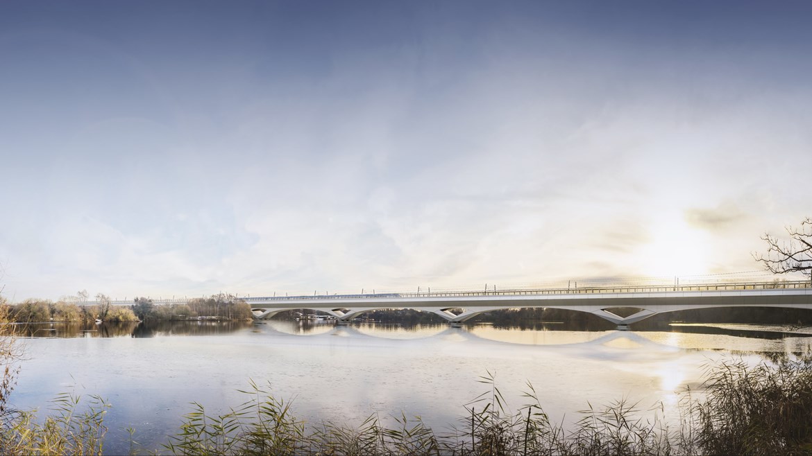 HS2 begins work on UK’s longest rail viaduct: HS2-VL-10308-CVV HOAC looking south 190701-2