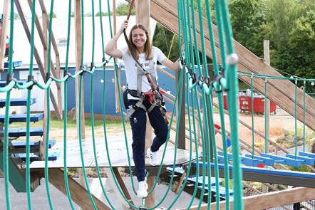 Vicky Holland on Aerial Adventure at Thorpe Park