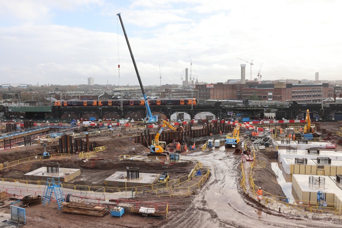 Construction work at Curzon Street station January 2026-2