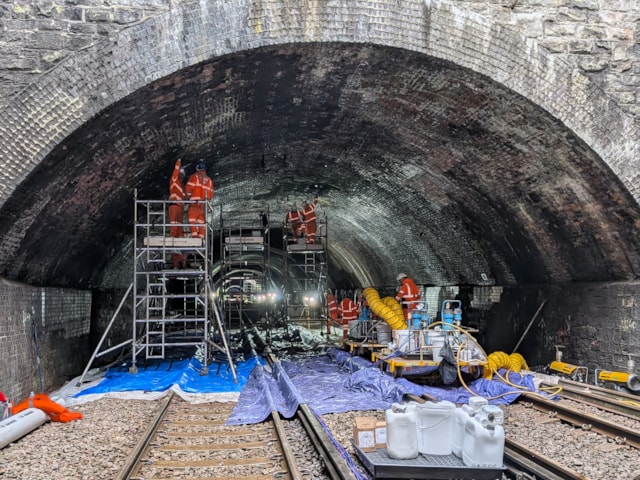 Shot of St James Tunnel portal from inside cutting: Shot of St James Tunnel portal from inside cutting