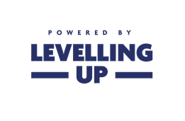 LevelUp lockup RGB blue on white EN