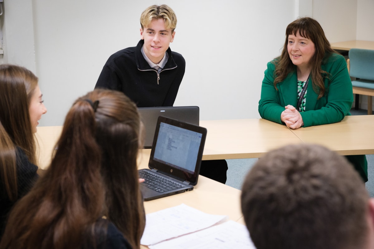 Cllr Cowan with Lewis who led the presentation