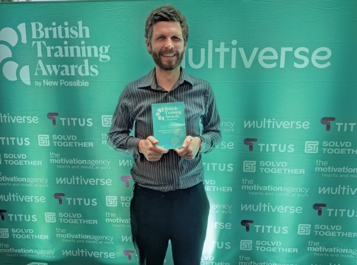Careers for All award: Careers for All, run by Leeds Museums and Galleries, was named Training Initiative of the Year (Public and Not for Profit) at the prestigious British Training Awards after impressing the panel of judges from across the learning and business sectors.
Carl Newbould, Leeds Museums and Galleries’ learning and access officer (pictured) accepted the award on behalf of the service.