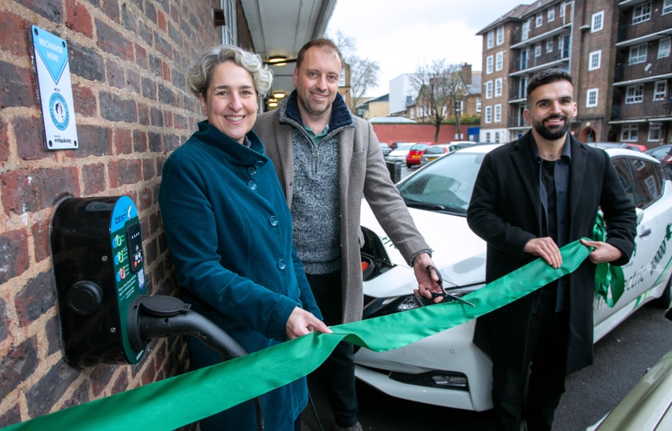 Mayor of Hackney, Caroline Woodley, Robin Heap, CEO, Zest and Cllr Mete Coban MBE, Cabinet Member for Climate Change, Environment and Transport