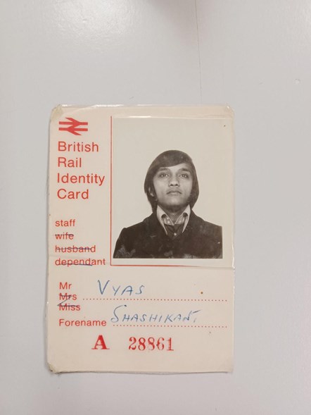 Shashi's staff ID when he first joined the railway in December 1972