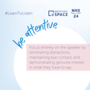 Breathing Space - Learn to listen social image carousel - 2 attentive: Breathing Space - Learn to listen social image carousel - 2 attentive