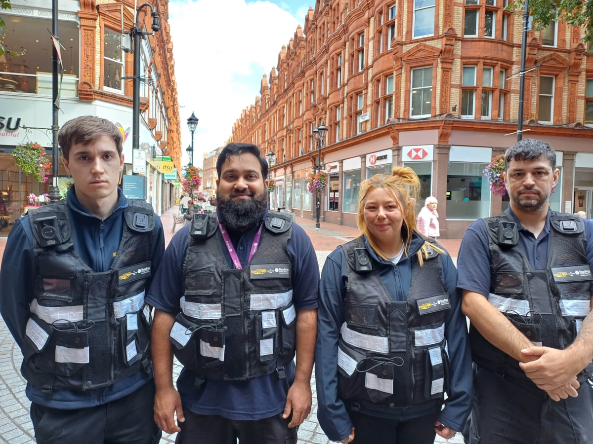 Four of the new environmental enforcement partnership officers who will patrol Reading's streets