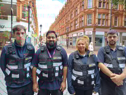 Four of the new environmental enforcement partnership officers who will patrol Reading's streets