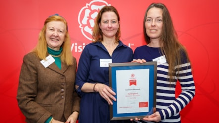 Lady Vistoria Borwick of VisitEngland Samantha Fryer Ward and Stephanie Beasley from Corinium Museum (002)