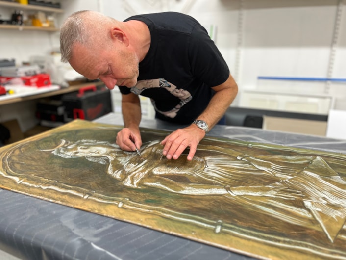 Goddess of Night: The romantic tribute Goddess of Night, by artist Quentin Bell is part of a new exhibition exploring different portrayals of women over the past 400 years, after it was the subject of a careful restoration project by specialist paper conservator James Caverhill.
