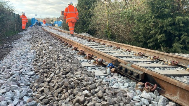 Train services resume between Carmarthen and Pembroke Dock as vital track work completes: Pembroke track renewal March 2024