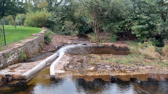 Restoration work in the River Usk will help rare and protected fish: Image 1 - Brecon smolt pass complete