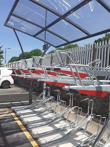 Bike rack at Abergavenny station