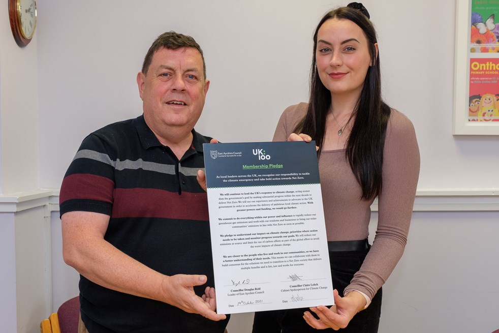 East Ayrshire Council signs up to UK100 NetZero pledge
