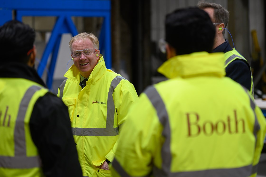 HS2 CEO Mark Thurston visits Booth Industries, Bolton: HS2 CEO Mark Thurston visits Booth Industries in Bolton, who will be designing, manufacturing, and installing safety cross passage doors on HS2 tunnels.

Tags: Manufacturing, Supply Chain, Jobs, Skills, apprenticeships, Bolton. Greater Manchester, Tunnels