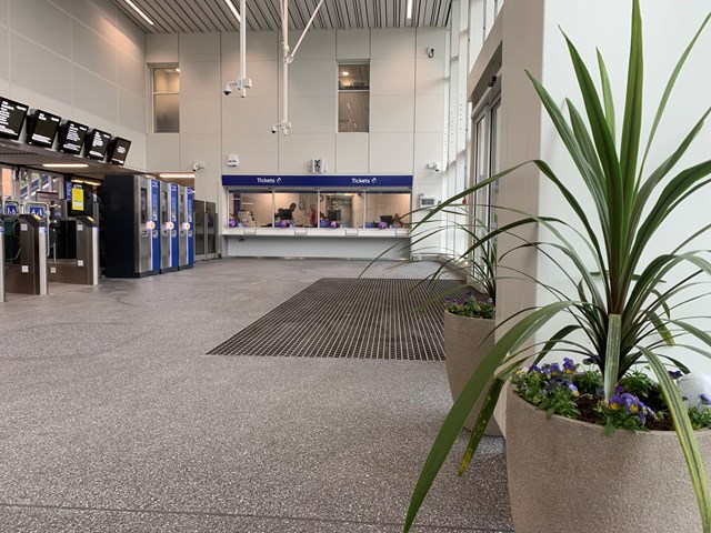 Ilford station ticket office: Ilford station's new entrance hall