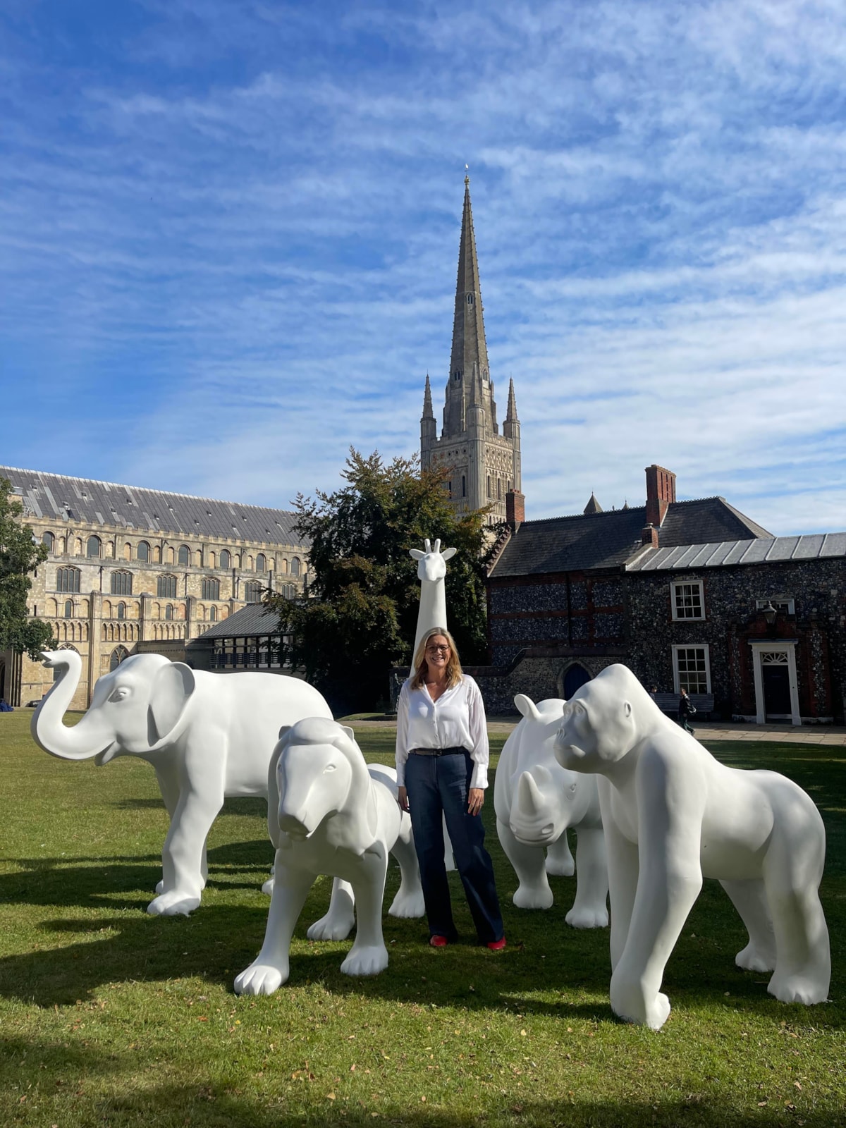 Claire Quinton-Tulloch with sculptures